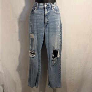 Arizona Jean Company Light Blue Distressed highest rise Vtg straight Jeans